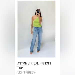 Zara knit one shoulder asymmetrical top